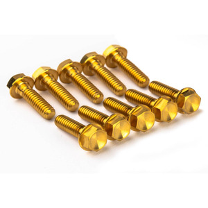 Nhà Máy Bán buôn bu lông 1/4 M8 mặt bích Hex Vàng Anodized ổ cắm đầu bu lông Titan cho xe máy - Product Image 4
