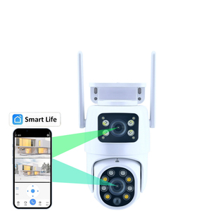 工厂双镜头4mp Ip66防水运动户外Pi Ptz摄像机De迷你Cc摄像机间谍Wifi闭路电视家庭安全摄像机