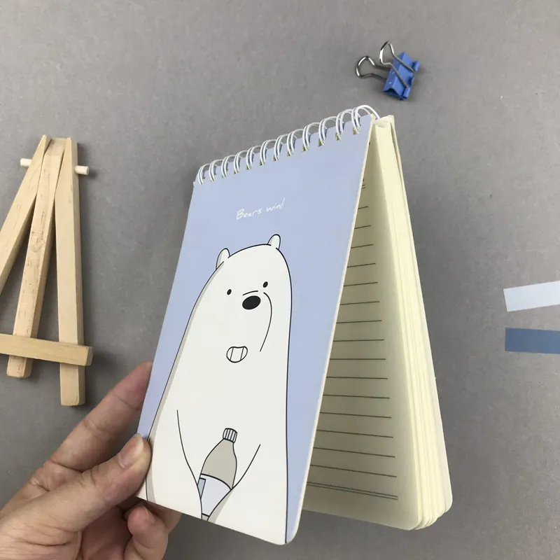 Kustom Kawaii Notebook lucu Notebook daur ulang Spiral Binding Paper murah jurnal Notebook untuk siswa
