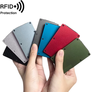 Nhôm người đàn ông của tối giản kim loại ví RFID chặn Ví chủ thẻ Money Clip với biểu tượng tùy chỉnh - Product Image 1