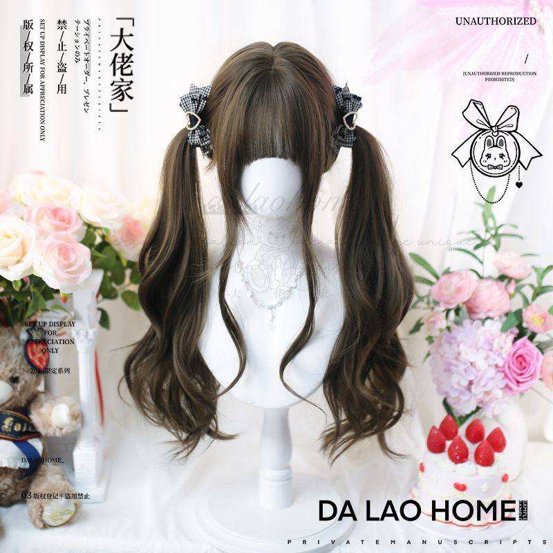 2597c hazelnut gray brown-hand tied double ponytail