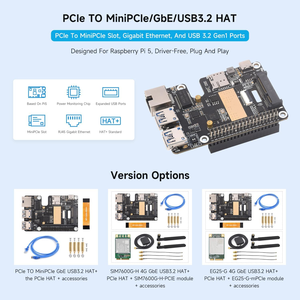 Cappello Aismartlink WAVESHARE PCIe to MiniPCIe/Gigabit Ethernet/USB 3.2 Gen1, compatibile con Raspberry Pi 5 - Product Image 4