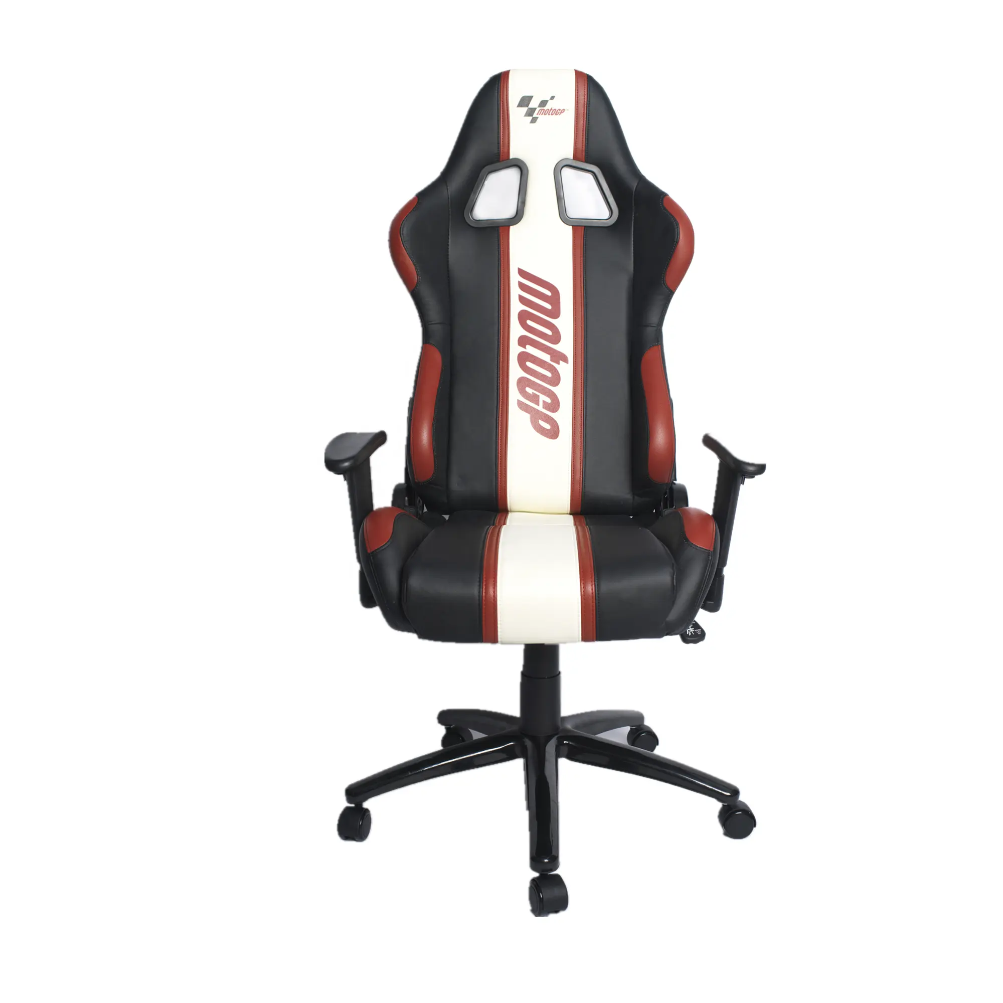 Yarış ofis koltuğu deri siyah tek ayarlayıcı oyun sandalyesi kol dayama ile