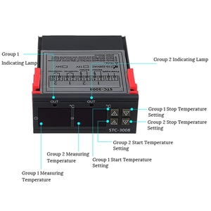 STC-3008 двойной цифровой регулятор температуры Два релейный выход 12V 24V 220V терморегулятор Термостат с нагревателем охладитель - Product Image 4