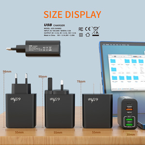 Wholesale US/EU/UK 65W Fast Charger PD20W+QC3.0 USB Quick Wall Charger 5Port Type C Usb a Fast Charger for IPhone/Huawei/<strong>Sumsang</strong> - Product Image 4