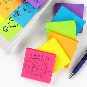 Nota adhesiva de 76x76, Nota de mensaje, papel de color neón, Bloc de notas, Pegatina autoadhesiva decorativa, embalaje personalizado - Product Image 5