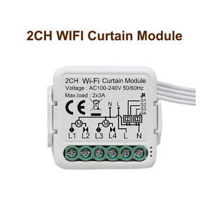 RF PST-C02なしの100-240V AC 2.4GHz Wifi TuyaスマートアプリWiFi2CHミニウォールカーテンスイッチモジュール - Product Image 6