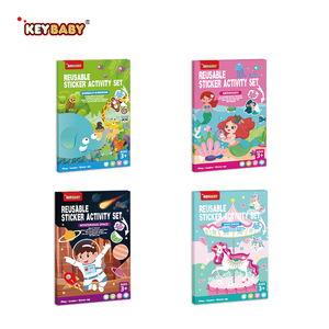 Keybabyカスタム子供アクティビティ子供向けの再利用可能なステッカーブック教育玩具ブック封筒付き静電ステッカー