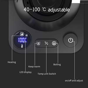 900Ml Goose Neck Stainless Steel Kettle Black <strong>Digital</strong> Smart Pour Over Coffee Tea <strong>Temperature</strong> Control Gooseneck Electric Kettle - Product Image 3