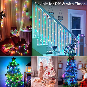 Luces de Navidad LED de 10m, Control remoto, cable de cobre LED alimentado por USB, cadena de luces LED a todo Color para decoración de árboles al aire libre - Product Image 2
