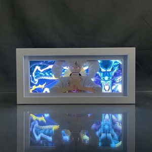 ZDD101-200 damla nakliye Anime Led gece lambası yatak odası dekorasyon animasyon için MDF ahşap çerçeve kağıt kesim lightbox ışık kutusu - Product Image 6
