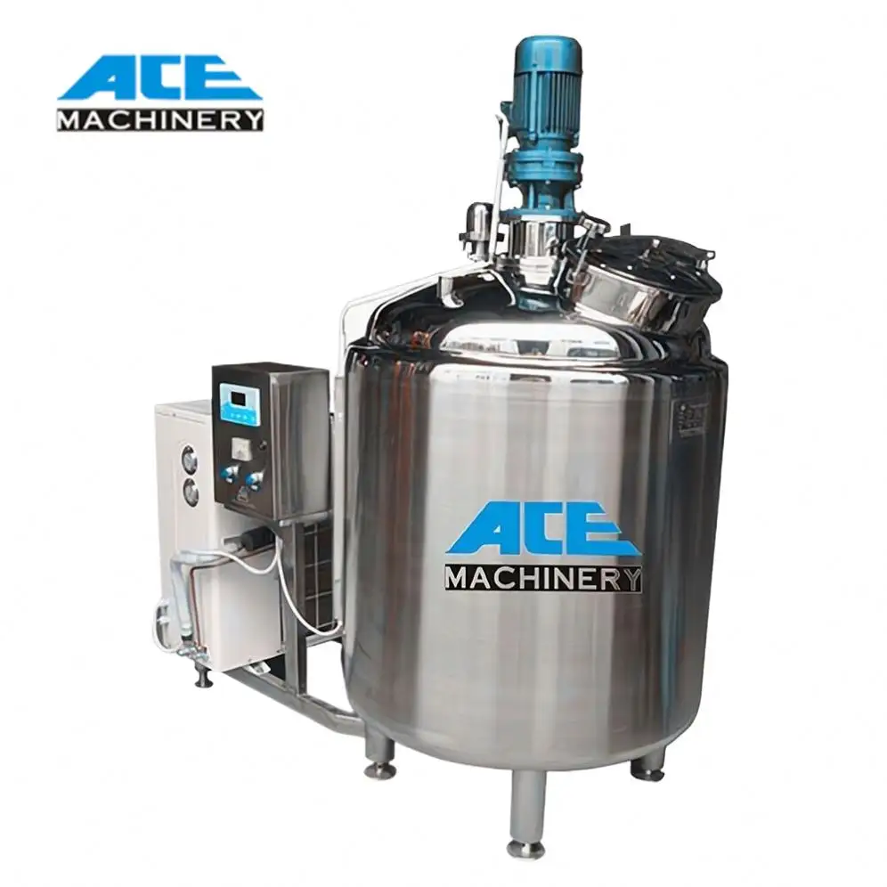 Süt için 100 litre işleme tesisi soğutma tankları Pasteurizer ve dolum makinesi
