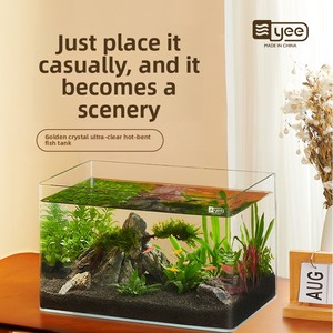 JSD Thân Thiện Với Môi Thủy Tinh Trong Suốt Aquarium Trang Trí Nội Thất Máy Tính Để Bàn Hệ Sinh Thái Thủy Sinh <span class=keywords><strong>Tank</strong></span> Với Luminous <span class=keywords><strong>Fish</strong></span> <span class=keywords><strong>Tank</strong></span> - Product Image 4
