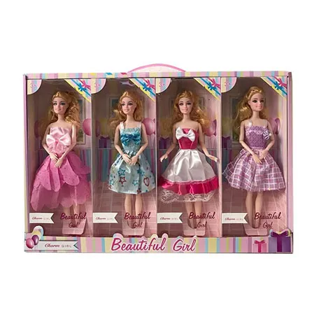 Crianças bebê 11.5 polegadas 9 articulações sólida moda, saia, bonito, vestido roupa, menina, brinquedos, 4 estilos, brinquedos misturados para crianças