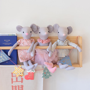 卸売ノベルティオーガニックリネンコットン赤ちゃんのおもちゃ35cmマウスぬいぐるみ