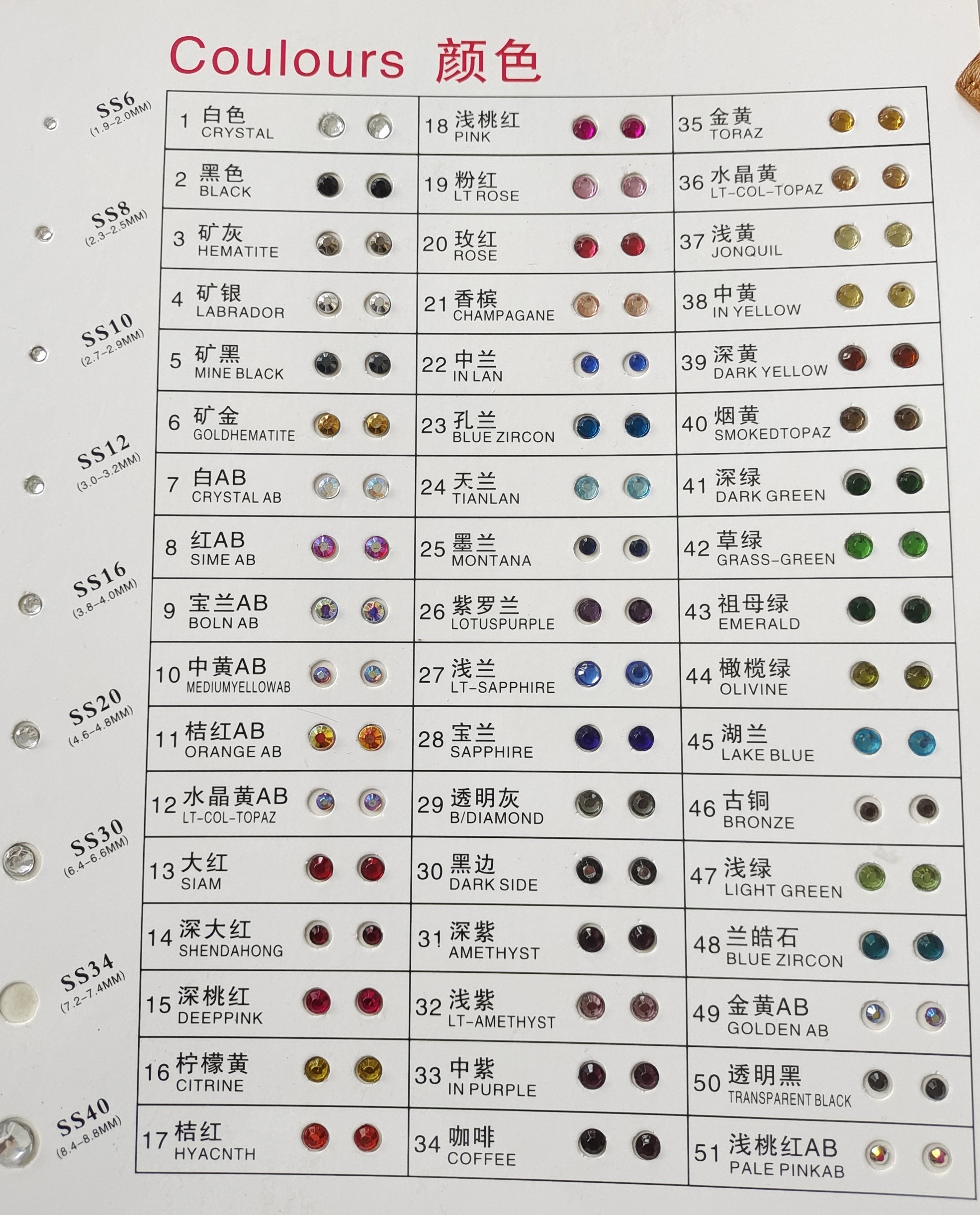 Colore strass 1