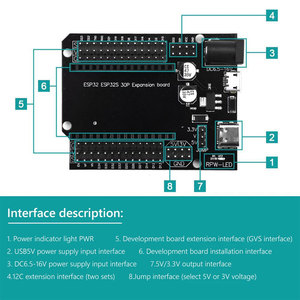 ESP32-Entwicklungsplatine Erweiterungs karte DEVKIT V1 Power Module TYPE-C MICIRO Dual Power Supply Ports 30P - Product Image 2