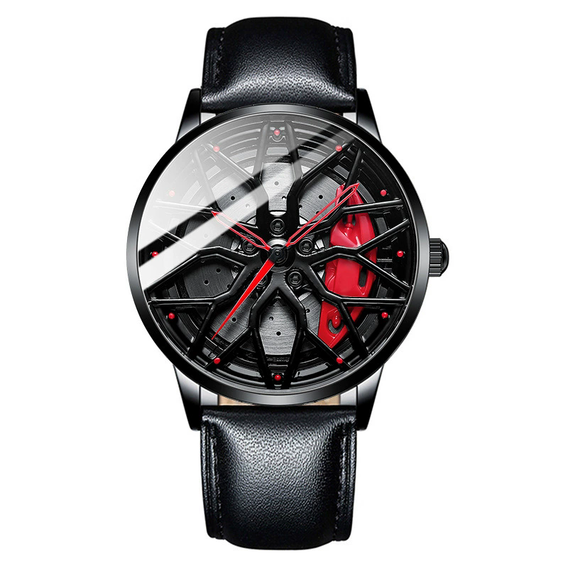 Bracelet en cuir No Rotate-Rouge