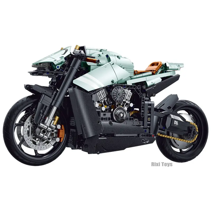 Guly 60505 Neues Motorrad technisches Modell MOC Rennwagen Motorrad Ziegel-Sets Spielzeug für Kinder Geschenke Baustein-Sets