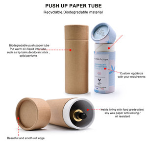 10ml 20ml 30ml 50ml 100ml Cosmetic Packaging Recycled Kraft <strong>Cardboard</strong> White Brown Black Paper <strong>Tube</strong> for Bottle - Product Image 2