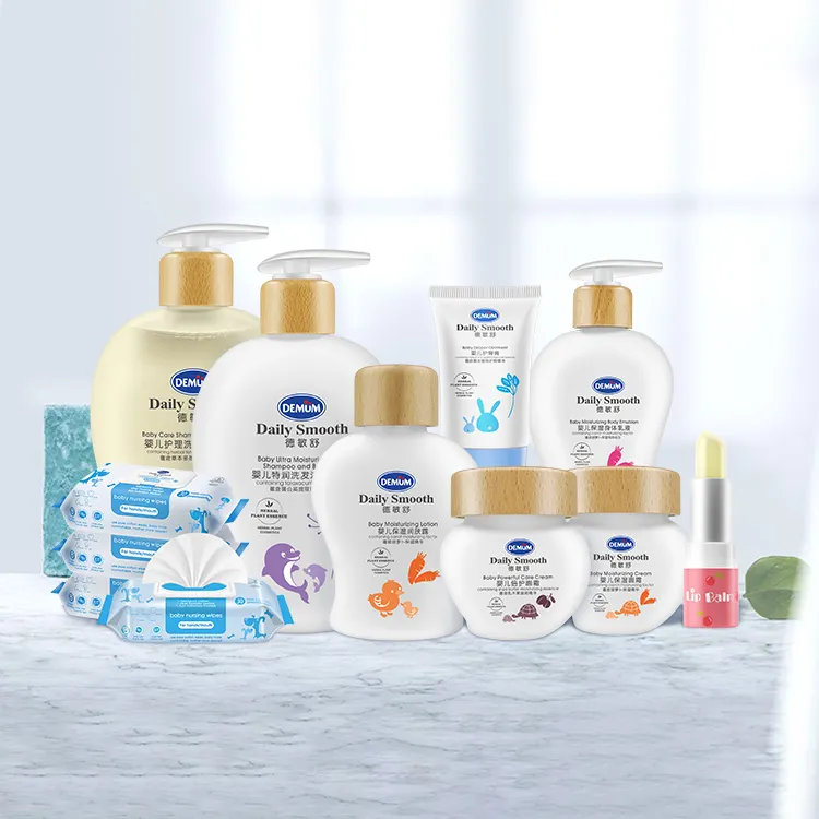 OEM/ODM Baby Bath Skin Care Kit Wet Wipes Repair Oil Lightening Whitening Lotion Lip Balm Cream Products Set