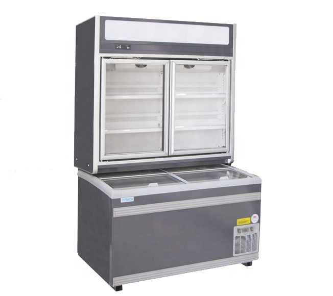 Hot Verkoop Fabriek Directe Commerciële Borst Vriezer Vervangbare Gecombineerde Type Chiller Vriezer Voor Supermarkt Supermarkt