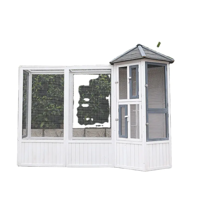 Design personalizzato all'ingrosso grande gabbia per uccelli all'aperto e al coperto in legno Bird House