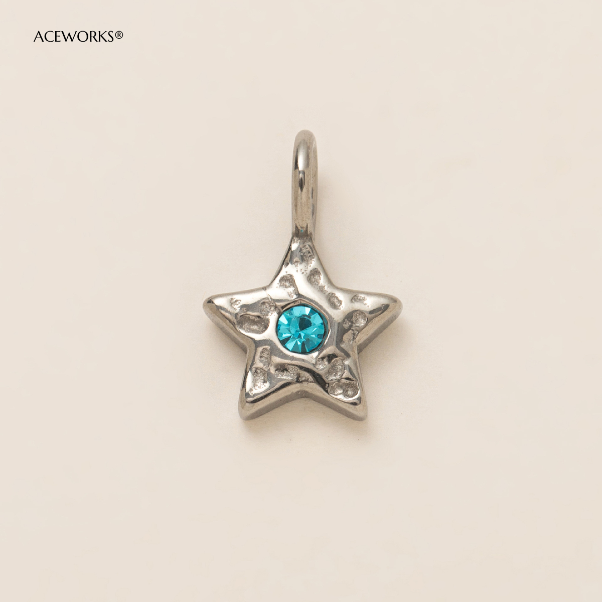 Blue zircon star pendant-Silver