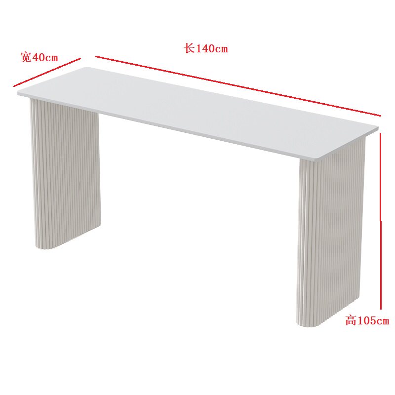 Long 140, blanc pur, support de bureau blanc.