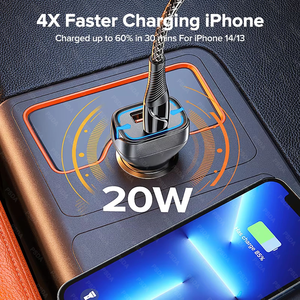 38W USB Car <strong>Charger</strong> PD20W QC 3.018W Fast Charging Quick Charge USB Type C Car <strong>Charger</strong> for iPhone 16 15 14 Pro Samsung Xiaomi - Product Image 4