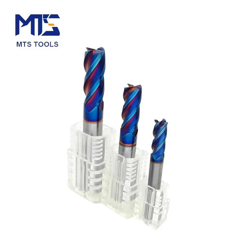 MTS manufacturer HRC 65 soild carbide 4 flute AlTiSiN coating with the hardness and use GU25UF raw material square end mill