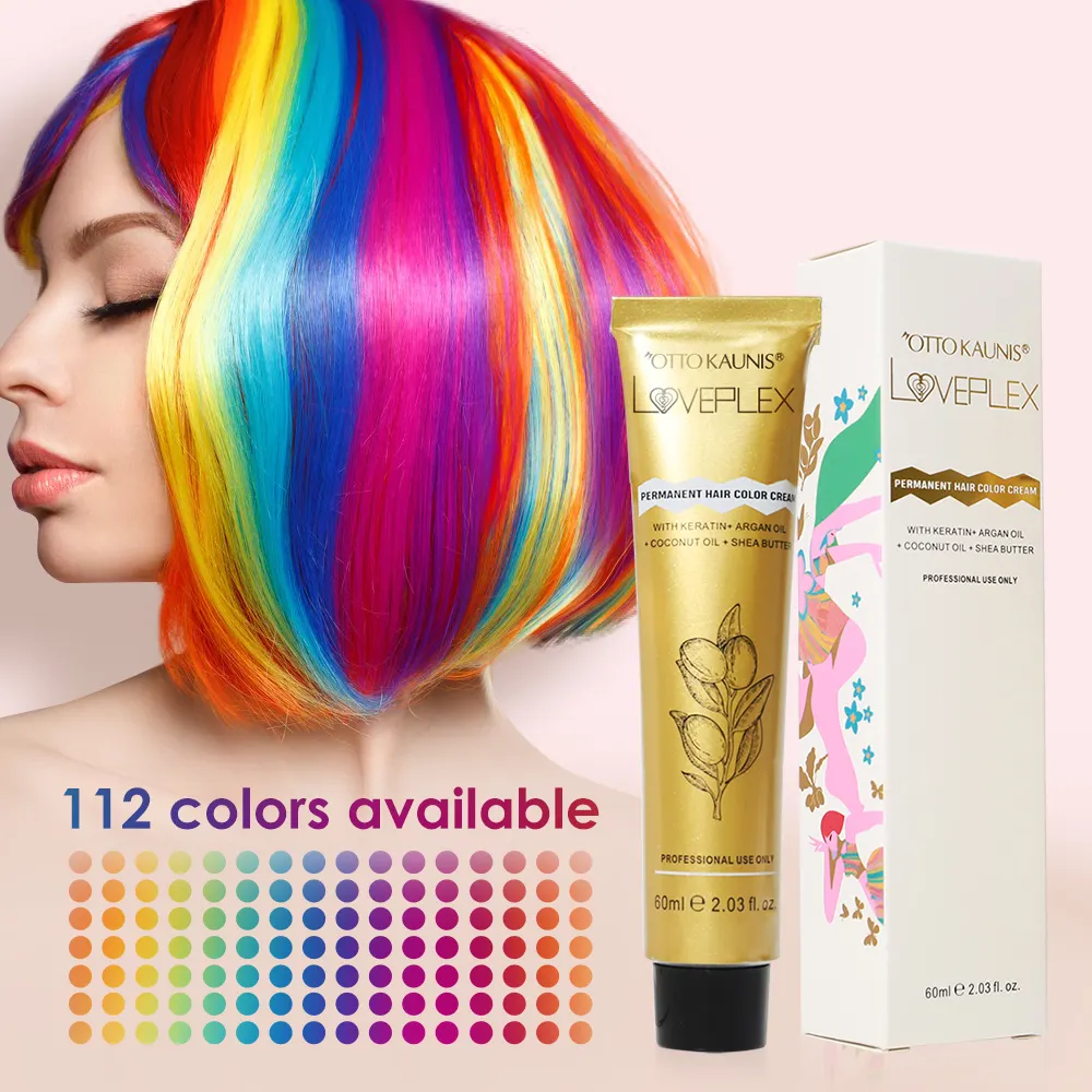 Olorful-tinte para el cabello para salón profesional, crema colorante permanente orgánico no alérgico para el cabello