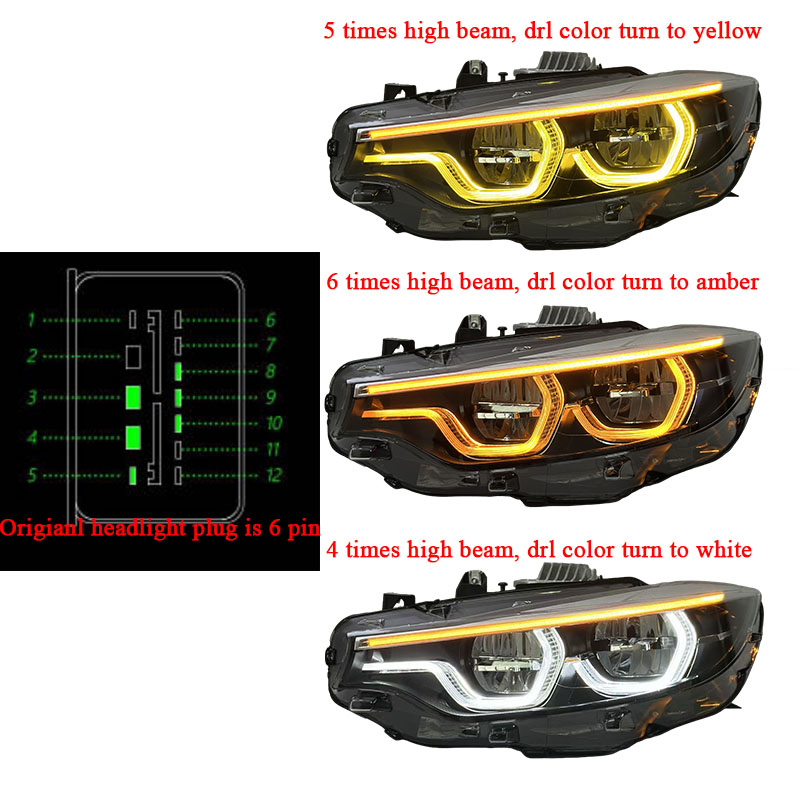 bianco&giallo&ambra drl 6 pin