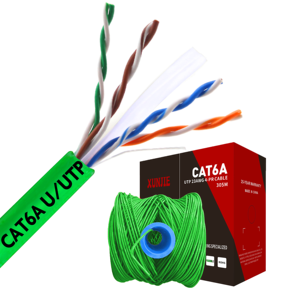 CAT6A U/UTPネットワークケーブル305m 1000ft FTPタイプPVCジャケット防水純粋銅インターネットLANシステム用 - Product Image 1