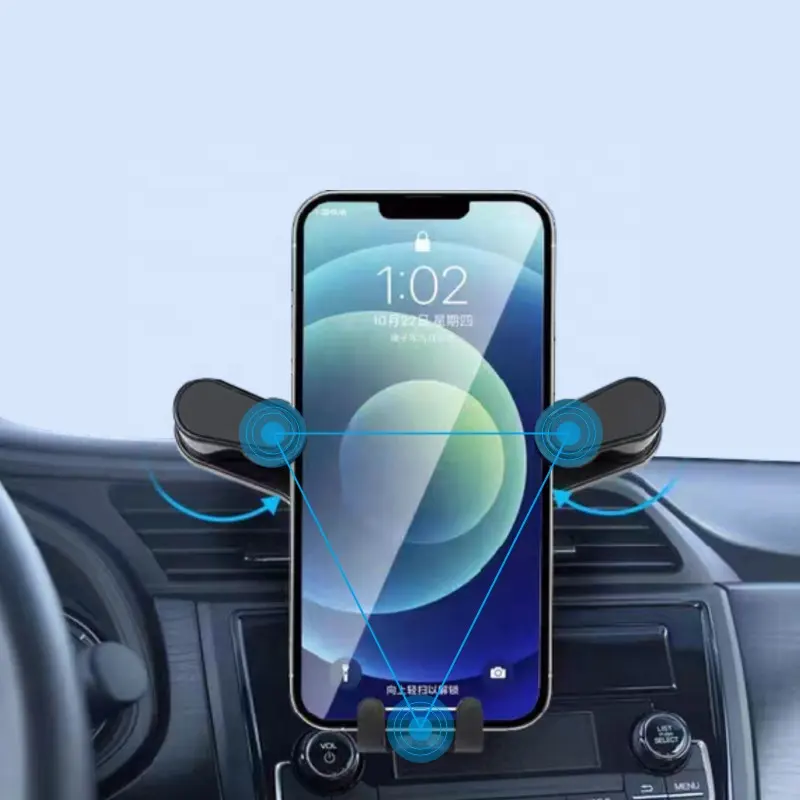 Hotriple F7 Suporte para celular com ajuste de 360 graus, suporte universal para celular com ventilação de ar, suporte para carro, ideal para smartphones