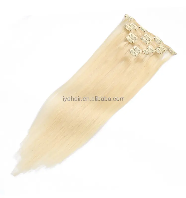Benehair fish wire hair extension blonde 613 biondo chiaro 60 clip per capelli remy lunghi lisci serici nell'estensione dei capelli umani