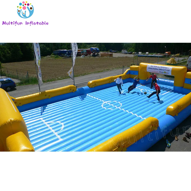 Campo de fútbol inflable de doble capa para adultos y niños, campo de fútbol con área de salto, gran oferta