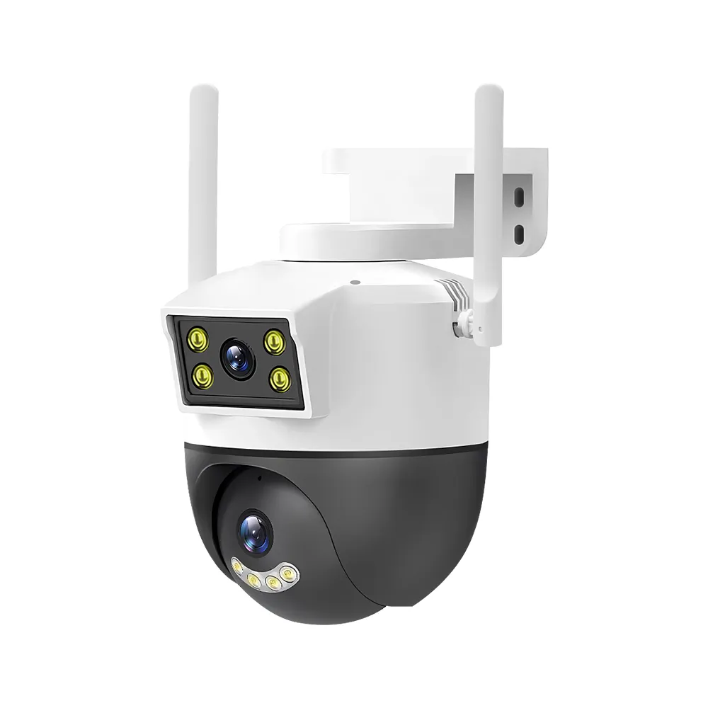 야외 듀얼 렌즈 1080P HD CCTV WiFi 카메라 V380 APP 제어 360 두 샷 자동 추적 감시 캠