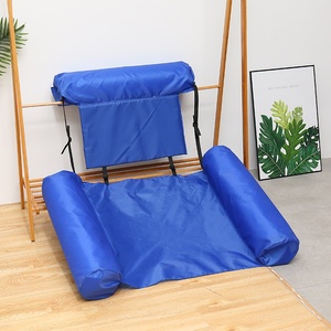 Nueva tumbona de agua inflable de doble uso, cama flotante, hamaca, respaldo de madera, balsa flotante plegable, venta al por mayor transfronteriza - Product Image 2
