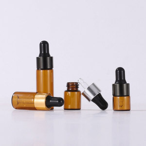 Kozmetik ambalaj 1ml 2 ml 3ml 5ml şeffaf şeffaf amber küçük mini cam damlalık şişe yağ için - Product Image 6