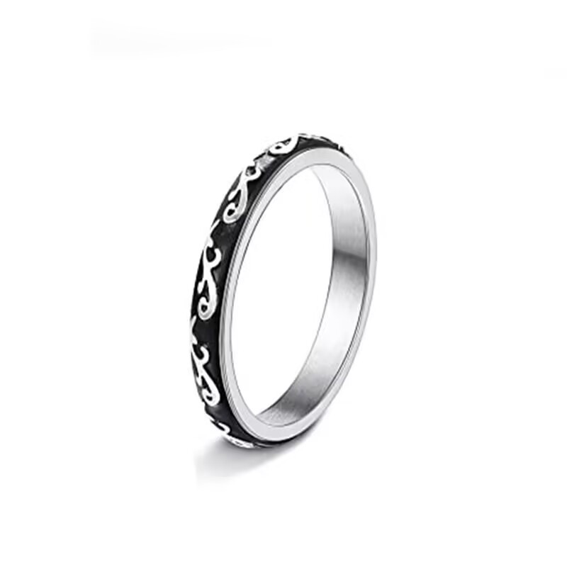 6. 4mm - Rotating Swirling Wave Pattern, Steel Color