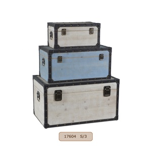 Dikdörtgen dekoratif ahşap depolama gövdeleri ve hediye ambalaj kutuları setleri - Product Image 1
