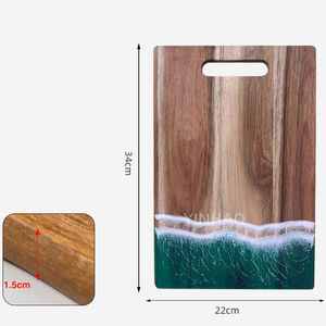 Yunhao nóng bán nhựa Epoxy thớt gỗ keo với sóng biển và mô hình bãi biển sông cho thực phẩm nấu chín cắt - Product Image 4