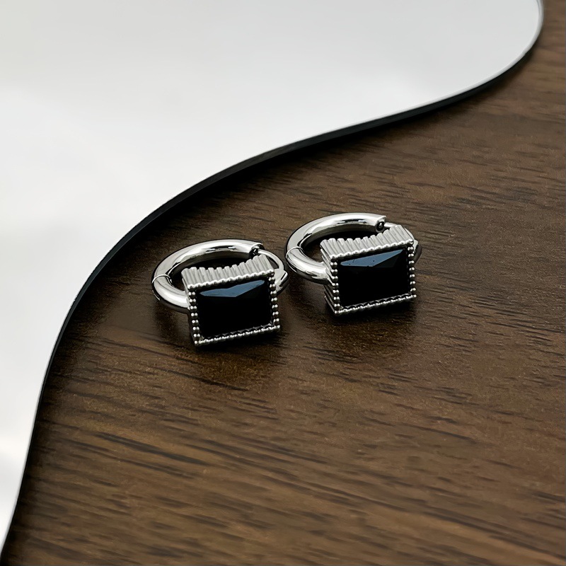 E071-Boucle d'oreille 3 cerceaux en argent (1 pièce)