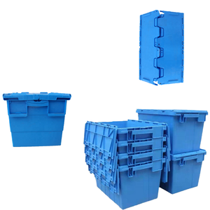 Nestable <strong>Logistics</strong> Tote Box with Attached Lid Solid Plastic <strong>Container</strong> Recyclable PP Material - Product Image 2