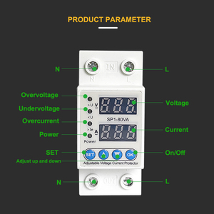 110V 120V 80amp SP Digital Current <strong>Voltage</strong> Protector Din Rail Adjustable Over and Under <strong>Voltage</strong> Protector Surge protection - Product Image 3