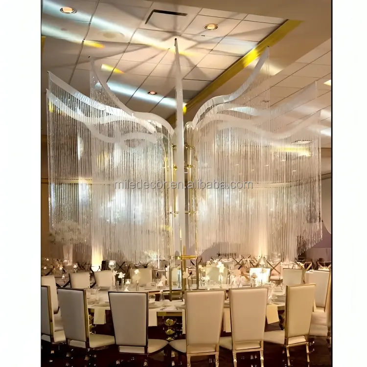 결혼식 연회 테이블 중앙 조각으로 큰 크리스탈 구슬 커튼 트리 결혼식을위한 스테인레스 스틸 배경 크리스탈 트리