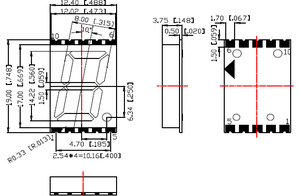 Jstronic Smd 7-сегментный однозначный 0,56 дюймов красный белый цвет Smd 7-сегментный светодиодный дисплей - Product Image 5