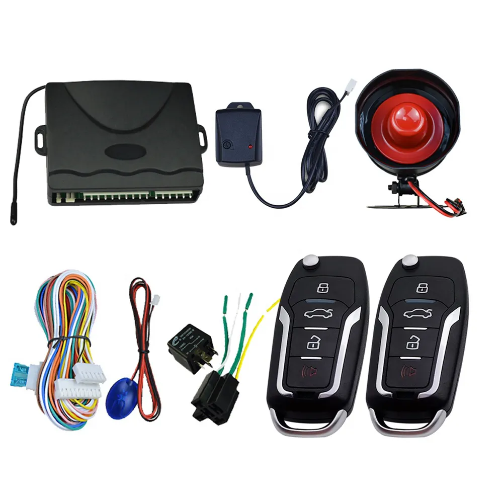 12V Universal Car Alarm System Anti-Hijacking Central Locking System One way Smart Keyless Entry Car Security System