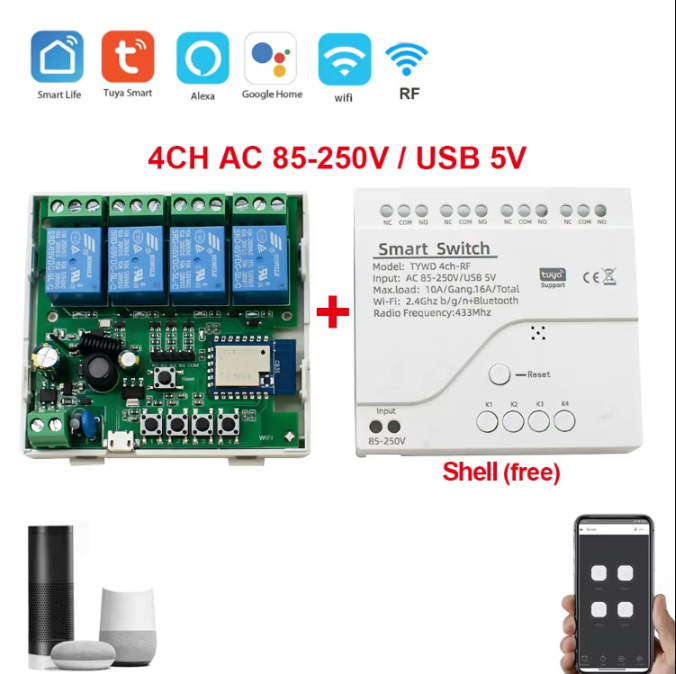 4CH AC85-250V Tuya (รุ่น Wifi)